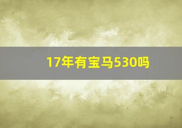 17年有宝马530吗