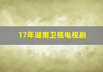 17年湖南卫视电视剧