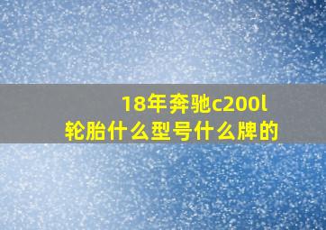 18年奔驰c200l轮胎什么型号什么牌的