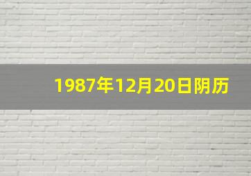 1987年12月20日阴历