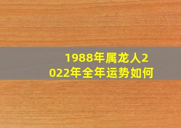 1988年属龙人2022年全年运势如何