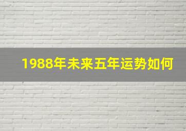 1988年未来五年运势如何