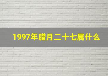 1997年腊月二十七属什么