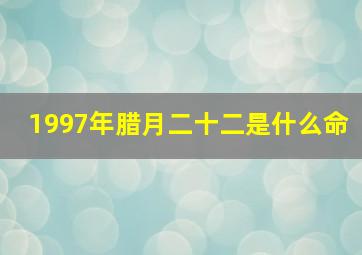 1997年腊月二十二是什么命