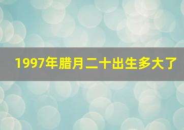 1997年腊月二十出生多大了