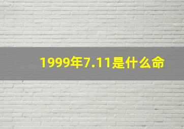 1999年7.11是什么命