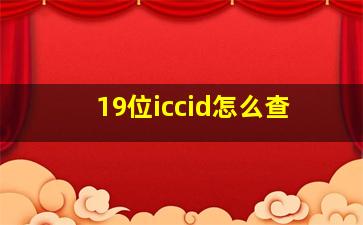 19位iccid怎么查