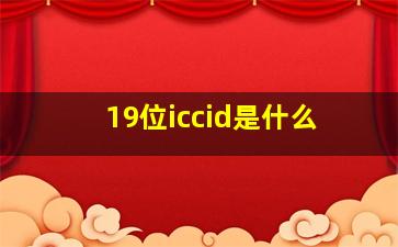 19位iccid是什么