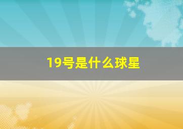 19号是什么球星