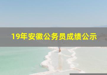 19年安徽公务员成绩公示