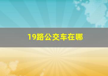 19路公交车在哪