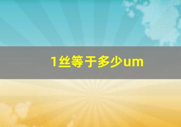 1丝等于多少um