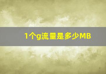 1个g流量是多少MB