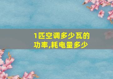 1匹空调多少瓦的功率,耗电量多少