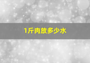 1斤肉放多少水