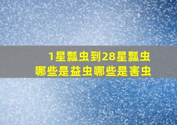 1星瓢虫到28星瓢虫哪些是益虫哪些是害虫