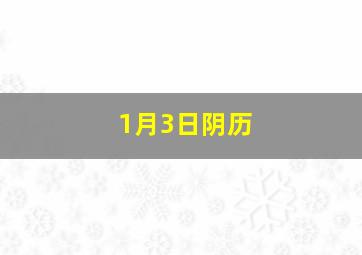 1月3日阴历