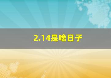 2.14是啥日子