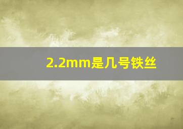 2.2mm是几号铁丝