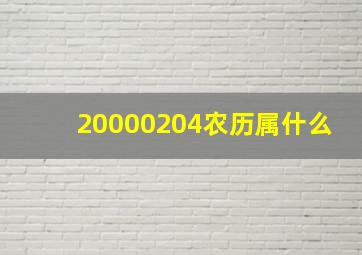 20000204农历属什么