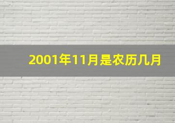 2001年11月是农历几月