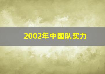 2002年中国队实力