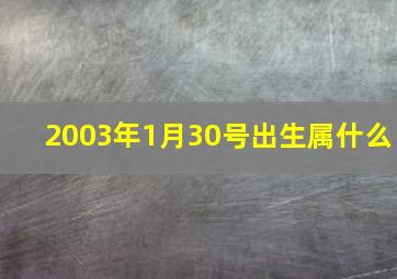 2003年1月30号出生属什么