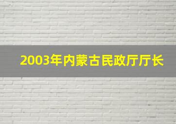 2003年内蒙古民政厅厅长