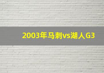 2003年马刺vs湖人G3