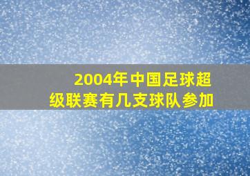 2004年中国足球超级联赛有几支球队参加