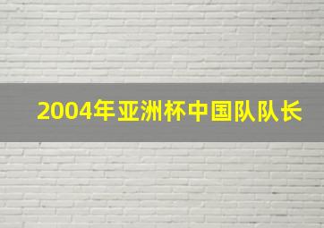 2004年亚洲杯中国队队长