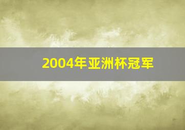 2004年亚洲杯冠军