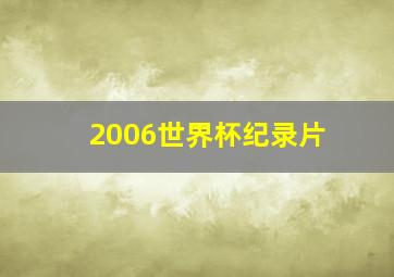 2006世界杯纪录片