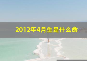 2012年4月生是什么命