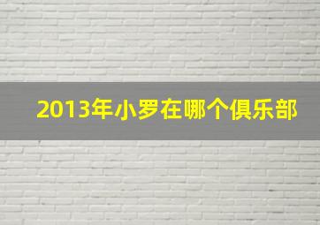 2013年小罗在哪个俱乐部