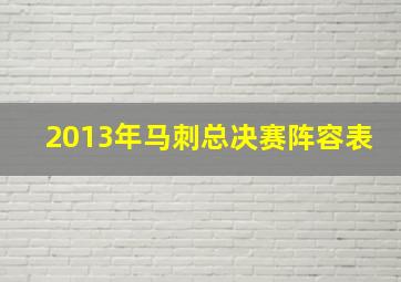 2013年马刺总决赛阵容表