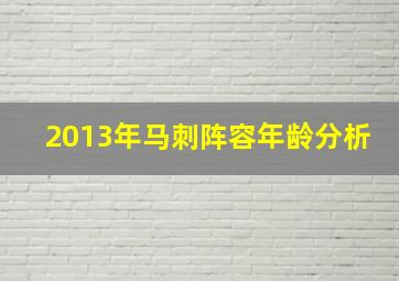 2013年马刺阵容年龄分析