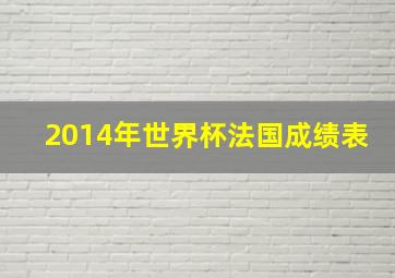 2014年世界杯法国成绩表