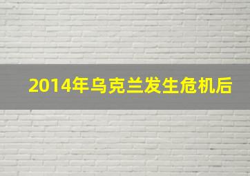 2014年乌克兰发生危机后