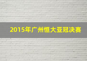 2015年广州恒大亚冠决赛