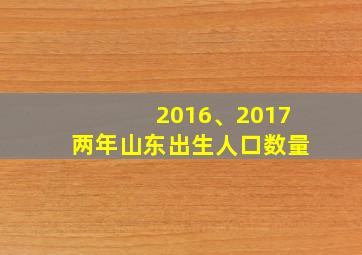 2016、2017两年山东出生人口数量