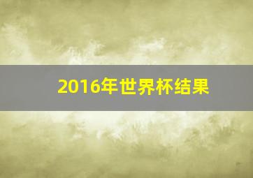 2016年世界杯结果