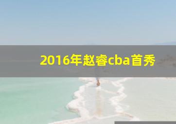 2016年赵睿cba首秀