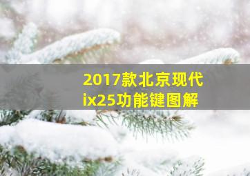 2017款北京现代ix25功能键图解