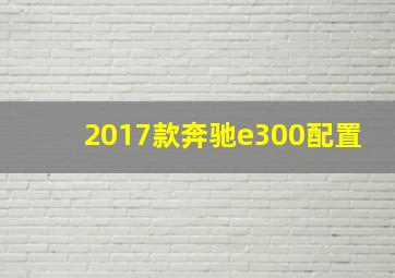 2017款奔驰e300配置