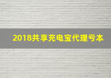 2018共享充电宝代理亏本