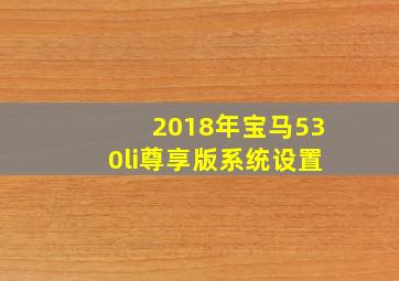 2018年宝马530li尊享版系统设置