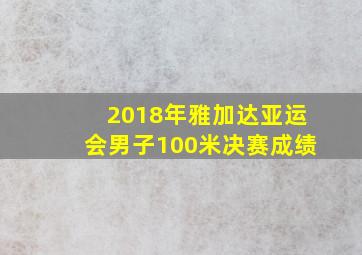 2018年雅加达亚运会男子100米决赛成绩