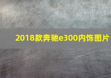 2018款奔驰e300内饰图片