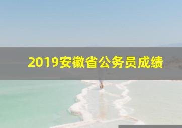 2019安徽省公务员成绩